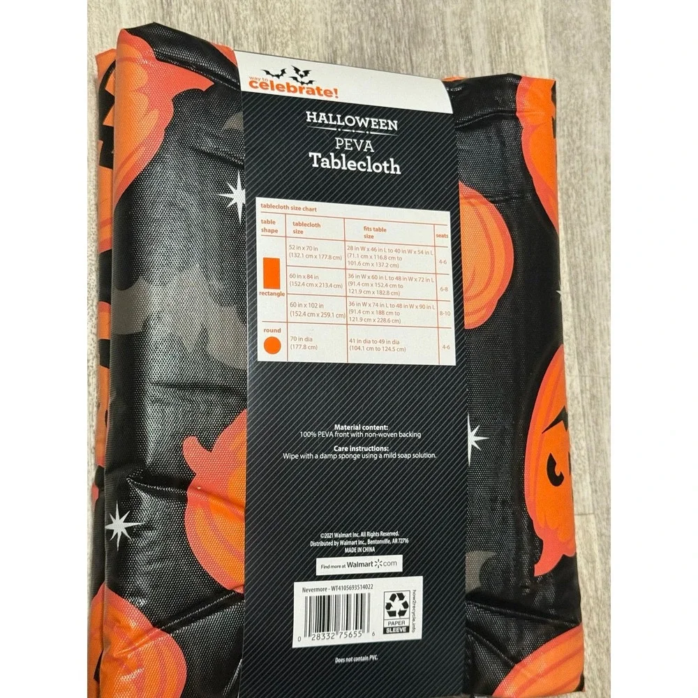 Halloween 52x70‎ rectangular tablecloth NWT pumpkin